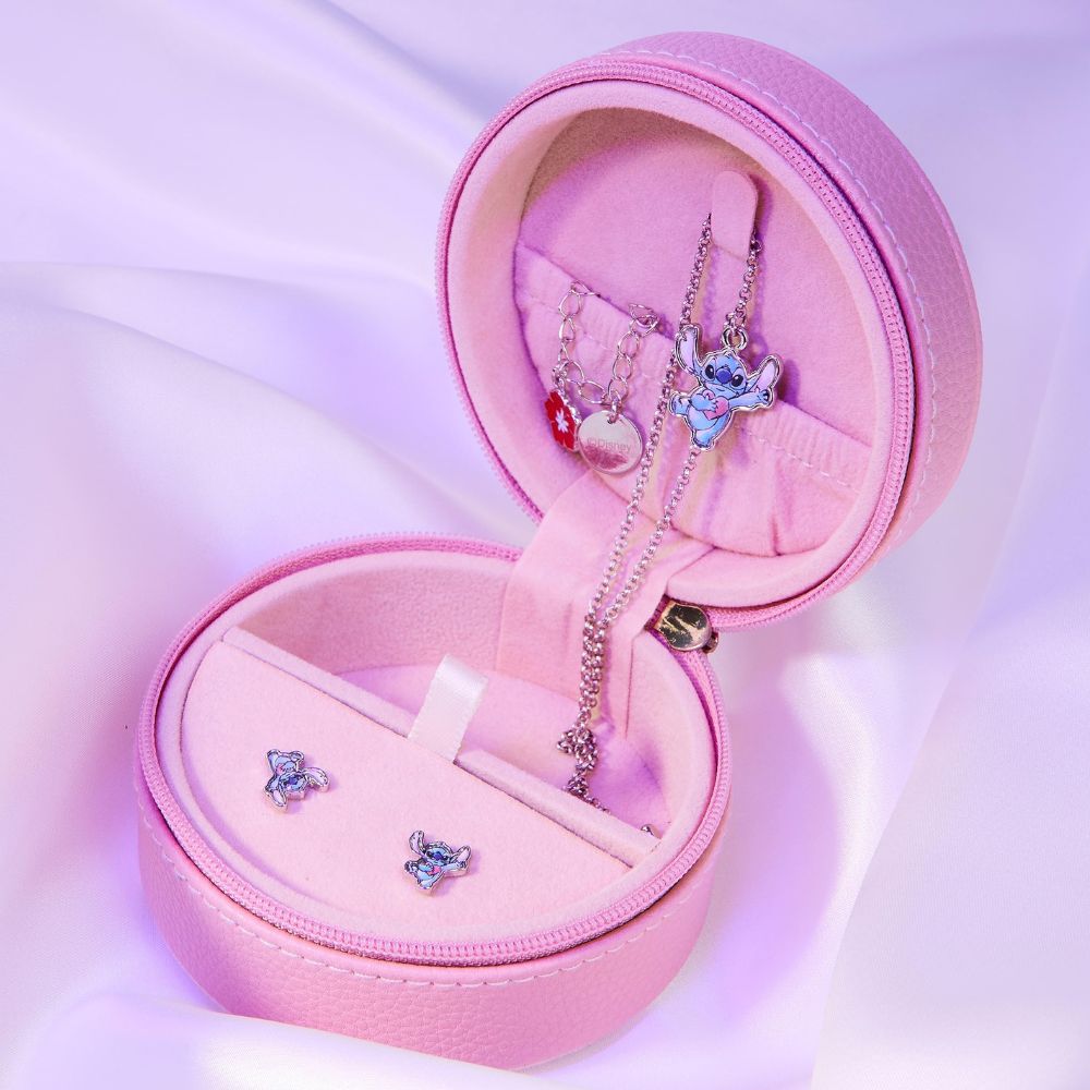 Disney Lilo &amp; Stitch Jewelry Set: Mickey &amp; Minnie Mouse Bracelet, Necklace, Jewelry Box