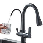 Robinet double avec option de connexion de filtre | Pulvérisateur 3 voies extractible et rotatif à 360°
