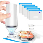 Ensemble de sacs sous vide zippés avec pompe électrique | Rechargeable par USB, sans BPA pour plus de fraîcheur 