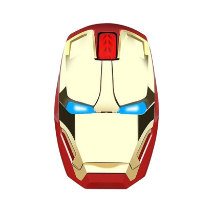 Iron Man Wireless-Maus: Ergonomisch, 2.4G USB Funk, LED-Licht, 1600DPI, leiser Klick, für PC, Laptop, MacBook