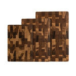 Lot de 3 planches à découper double face en bois d'acacia | Planche de cuisine premium, hydrofuge