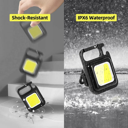 Porte-clés COB LED | 3 modes d'éclairage, pliable, rechargeable